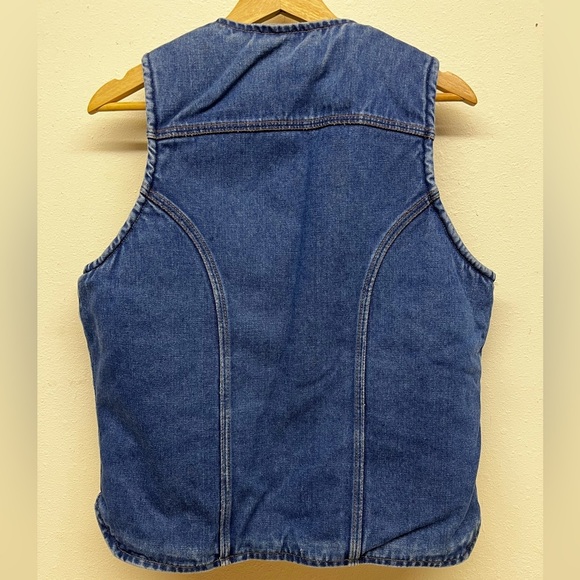 Wrangler Vintage 70s Sherpa Lined Denim Vest Size L - Picture 2 of 9